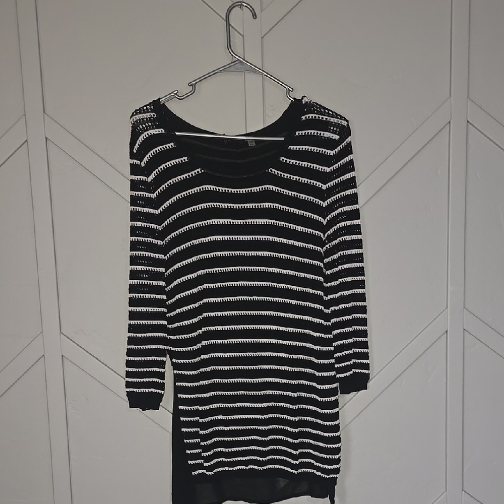 Black and White Striped Sweater